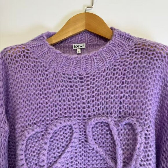 Anagram Open-knit Mohair-blend Sweater In Purple - Picture 10 of 10